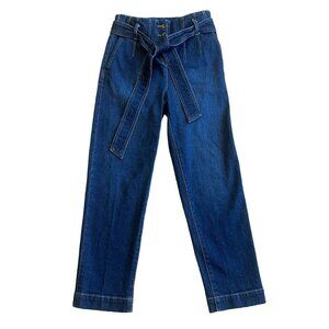 Boden Denim Dark Wash Cropped Jeans Ankle High Waist w/ Belt Size 6 Women's